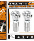 7/8 Inch Heim Joint Rod End Kit 2 Pack For Jeep Trucks And 4X4 Steering Suspension Systems displaying shiny metal joints with rubber boot