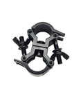 Two Pack 1 To 1.18 Inch Truss Dual Swivel Coupler Clamps For Stage DJ Lighting, Heavy Duty Aluminum 6061, 360 Degree Rotation, Wraparound Design, Fits 25 To 30mm Truss Tubing, Max Load 110lbs, TUV Certified. black dual swivel truss clamp for 25-30mm tubing