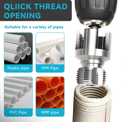 Dual Function Pipe Threader Tool For 1/2 Inch Plastic Pipes, Internal And External Threading, Drill Compatible To Speed Up Work, Heavy Duty Alloy Steel Construction, Pro DIY Pipe Fitting Tool for PVC, PPR, MPP pipes