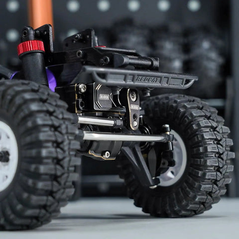 Close-up of installed Beefy High Torque Metal Gear Digital Micro Coreless Servo With Horn Mount For 1/18 RC Crawler Redcat Ascent-18.