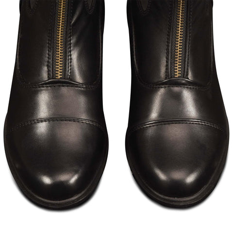 Kids Paddock Boots Front Zip For Easy On Off Lightweight Classic Style Equestrian Footwear Unisex Fit In Black Size 4 Vega Premium