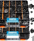Massive 3295-Piece Metric Bolt Assortment Kit M2-M12 Hex Socket Bolts With 10.9 And 12.9 Grade, assorted black oxide bolts in case