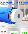 Whole House Water Filter Housing 10 Inch By 4.5 Inch For Sediment With MPP Cartridge Inserted