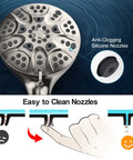 Filtered Shower Head With Handheld High Pressure Shower Head With Filter, 6 Spray Modes, anti-clogging silicone nozzles detail