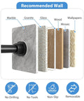 Adjustable No Drill Curtain Rod For Windows And Doors Black Spring Tension Curtain Rod Extends From 30 To 63 Inches Easy Install holds on marble granite glass wood wallpaper