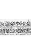 Assorted Blind Rivet Kit With 12 Sizes Aluminum Pop Rivets 260 Pieces organized in a transparent compartment box