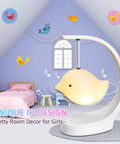 Bird Shaped Kids Night Light With Bluetooth Speaker And 16 Color Options Rechargeable Cordless Sleep Sound Machine For Nursery