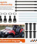 Front Upper A Arm Pivot Bushing Ball Joint Kit For RZR 570 And 800 Series Off Road UTV Upgrade With Beefed Up Joints For Smoother Steering And Long Lasting Durability Fits 2012 2022 RZR 570 And 2008 2014 RZR 800 Models. Set with shafts, bushings, joints