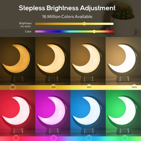 Super Handy Cordless Moon Lamp For Your Bedside Table With Alexa Voice Control And App Connectivity Showing Brightness Colors