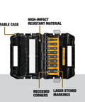 Impact Socket Set Three Eighths Inch Drive SAE Ten Piece With Adapters And Recessed Corner Sockets in High Impact Case