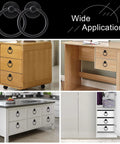 12 Pack Ring Drawer Pull Handles For Cabinets And Drawers, Zinc Alloy Dresser Knobs In Black Finish, 1.8 Inch Outer Diameter