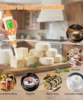 Using Pro Grade Food pH Meter Digital Tester with spear probe for fermenting cheese on kitchen counter.