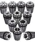 Spring Collet Set ER16 12 Piece For CNC Milling Lathe Workholding And Engraving with solid alloy spring steel construction.