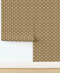 Premium Moroccan Wallpaper Roll With Matte Linen Texture And Hella Durable Non Toxic Finish For Busy Spaces in brown pattern on wall.