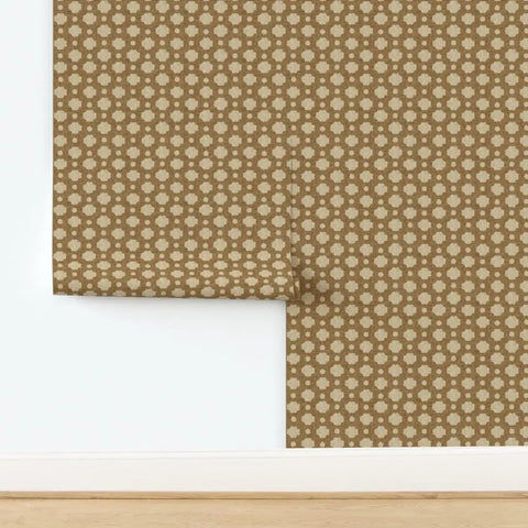 Premium Moroccan Wallpaper Roll With Matte Linen Texture And Hella Durable Non Toxic Finish For Busy Spaces in brown pattern on wall.