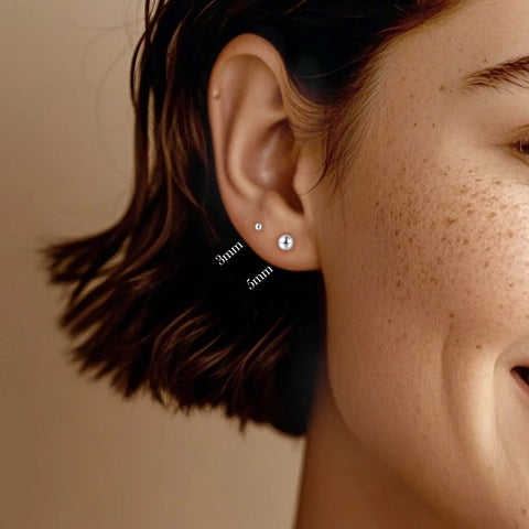 Titanium Earrings For Sensitive Ears 20G Implant Grade F136 Studs With Cubic Zirconia In Round Ball Princess Cut Square Shapes Nickel Free And Hypoallergenic Long Lasting Shine For Women And Men Who Want All Day Comfort And Style, 3mm and 5mm studs