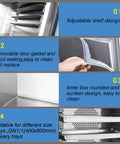 Heavy Duty Commercial Kitchen Workhorse Blast Chiller And Freezer featuring adjustable shelves, removable gaskets, and 15 stainless steel trays.