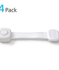Outsmart All-Purpose Multi-Use Strap Four Pack White Kidproof Locking Straps For Cabinets Doors Drawers Easy Install
