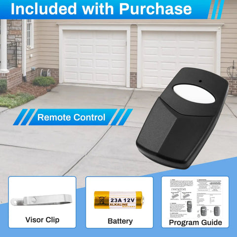 Garage Door Remote 310 MHz With 8 DIP Switches Dual Transmitters And 2 Visor Clips No Fuss Replacement For DTD DNT00002A DNT00017A