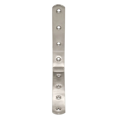 Heavy Duty 6x6 Inch Right Angle Shelf Bracket, 4mm thick stainless steel, brushed nickel finish, front view