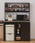 Mini Fridge Cabinet With Storage And Power Outlet Coffee Bar Cabinet With Space For A Mini Fridge And Microwave Shelf