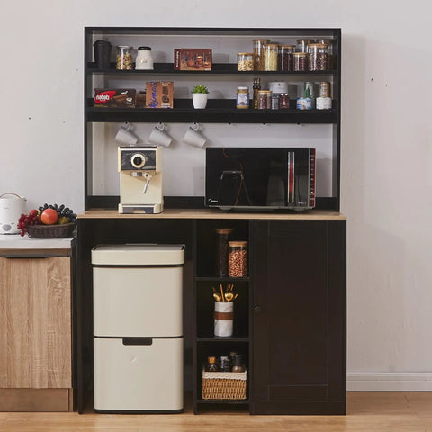 Mini Fridge Cabinet With Storage And Power Outlet Coffee Bar Cabinet With Space For A Mini Fridge And Microwave Shelf
