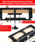 Sturdy Door Hinge Jig And Wood Router Template Kit Featuring A Rock Solid One Hand Clamp for precise clamping and mortise cutting