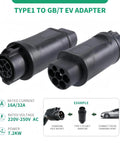 Type 1 To GB T EVSE Converter Linking Your American J1772 Station Straight To Any China Standard EV With This Boss Tier 32A 7.2KW Portable Charging Adapter displaying connectors.