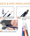 All In One 550 Piece Closed End Crimp Connectors Kit For Auto Wiring 24 To 10 Gauge Copper Core Nylon Wire Terminals installation steps
