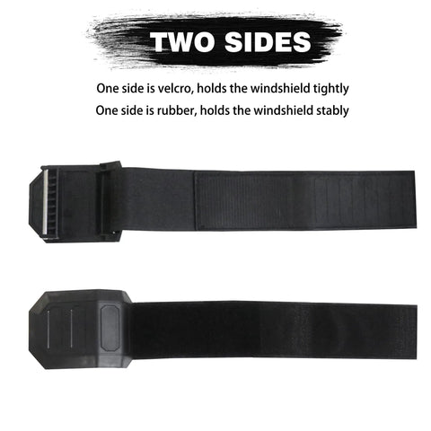 UTV Windshield Mount Clamps Straps Kit 4 Pack Fits 1 To 2 Inch Roll Bars showing velcro and rubber sides