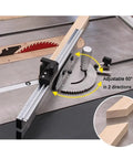 Real Deal Adjustable Miter Gauge For Table Saw With Easy No Sweat Angle Adjustments And Hella Solid Aluminum Guide Knob For Pro Woodworking and Router Accessories on table saw with adjustable 60° settings.