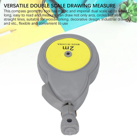 Heavy Duty Rotating Beam Compass With Retractable Tape Measure And Fifty Pencil Refills For No Sweat Pro Shop Layouts And Dead Nuts Dual Scale Accuracy measuring tool with dual scale up to 6 ft