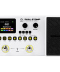 Front view of Dual Stomp Multi Effects Guitar Pedals Dope Rechargeable Processor With Expression Wah And Volume 99 Presets 126 Effects