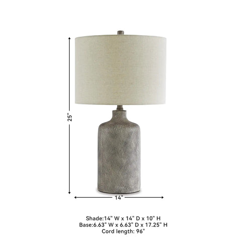 Modern 25 Inch Ceramic Table Lamp With Natural Stone Finish For Living Room Vibe, 3 Way Switch, Durable Ceramic Base With Soft Fabric Shade And Antique Texture That Pops In Any Home Decor