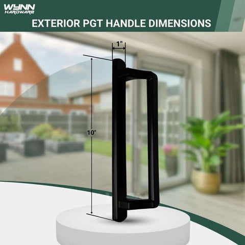 10 Inch Sliding Glass Door Handle Replacement For Patio Doors With 3 7/8 Inch Center Hole Spacing Black Aluminum Handle Set For Interior And Exterior Use No Fuss Durable Patio Glass Door Hardware Easy Install
