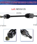 CV Joint Axle Shaft Assembly For Honda Accord 2003 2004 2005 2006 2007 2.4L 4 Cylinder Automatic Transmission FWD Front Left Axle