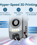 Hyper-Speed 3D Printer Nozzle with Maximum Speed 600mm/s and 200°C Hotend Heat-up. Focus: Beginner Friendly Adventurer 5M.