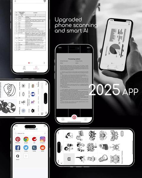 Smartphone showing upgraded phone scanning app with smart AI and icons for easy digital document management in 2025.