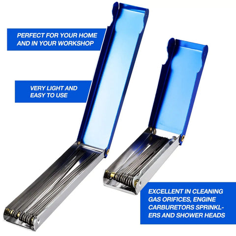 8 Piece Torch Tip Cleaner Welding Tip Tool With 13 Wire Set Nozzle Cleaning Kit for carburetor jets in blue aluminum case
