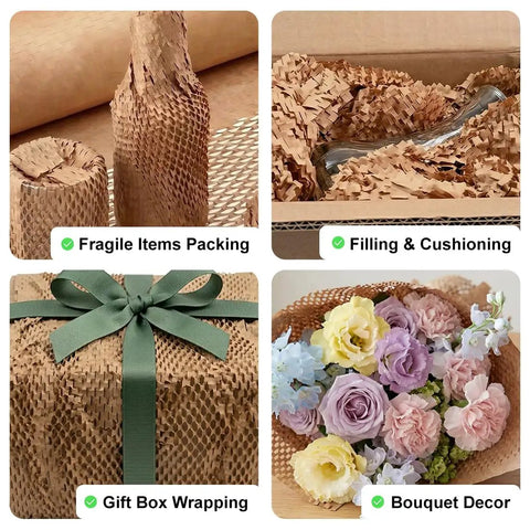 Eco Friendly Honeycomb Packing Paper 12 Inch By 180 Foot Cushioning Wrap For Packing And Moving Ideal Gift Wrapping, bouquet decor