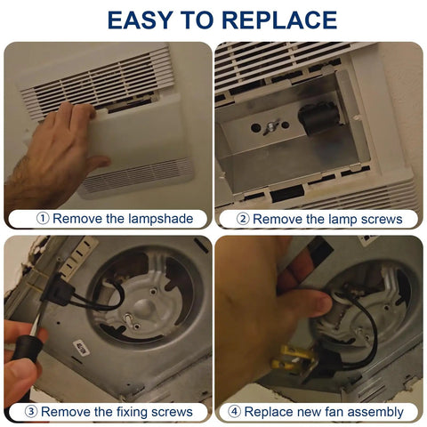 Step-by-step guide to installing Upgrade Replacement 763RL B Unit And 769RL B Unit For Nutone Bathroom Fans 50 CFM 2.0 Sone Motor Assembly