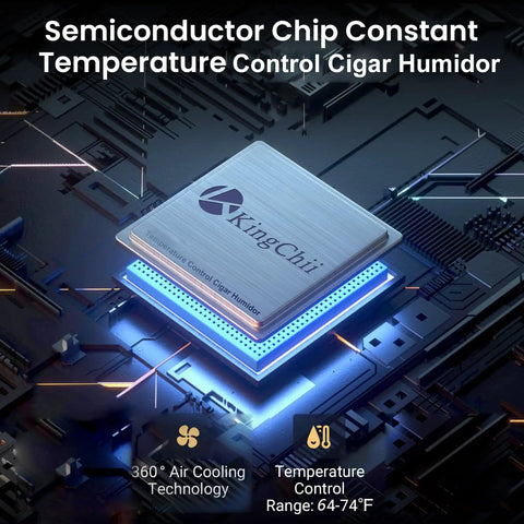 Semiconductor chip in Dual Function 26L Electric Cigar Humidor With Heating And Cooling technology detail view