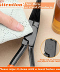 Cleaning Three Piece Pro Grade Hand Seamer Set With 45 90 180 Degree Jaws for Metal Bending shown with towel and oil