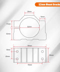 Diagram of 52mm mount bracket for Air Cooled CNC Spindle Motor 800W 110V ER11 52mm Collet 20000RPM 0.79Nm With Carbon Brushes