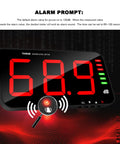 Digital Decibel Meter With Large LCD Display For Home Office And Workshop 30 To 130 dB Sound Level Reader Wall Mounted Or Hanging Noise Meter With Alarm Temperature And Humidity Readout Adjustable Brightness TA654B showing alarm prompt and 68.3 dB