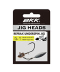 Underspin Jighead With Titanium Blade Arm And Ball Bearing Swivel For Lightning Flash 3 Sixteenth Ounce One Zero Hook Natural Goby Color 3D Holographic Eyes Super Slide Coating Swimbait Jighead For Pro Flips And Hookups, 1/0 hook
