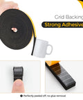 33 Feet Weather Stripping Door Seal Kit With 1/2 Inch Wide By 1/4 Inch Thick High Density Foam Tape And Adhesive Rubber Strip showing grid backing