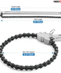 24 Inch Chain Wrench With 6.3 Inch Pipe Capacity Heavy Duty Chromium Vanadium Steel I Beam Handle Anti Skid Chrome Chain