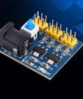 DC DC Buck Converter Module Step Down Power Supply 12V To 3.3V 5V And 12V Outputs, PCB Mount, yellow pins, black input port