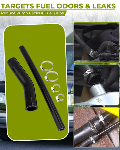 Complete Fuel Tank Fill Neck And Vent Hose Kit For Ford Excursion 2000 To 2005 Gas V8 Or V10 Engine Replacement shown in detail